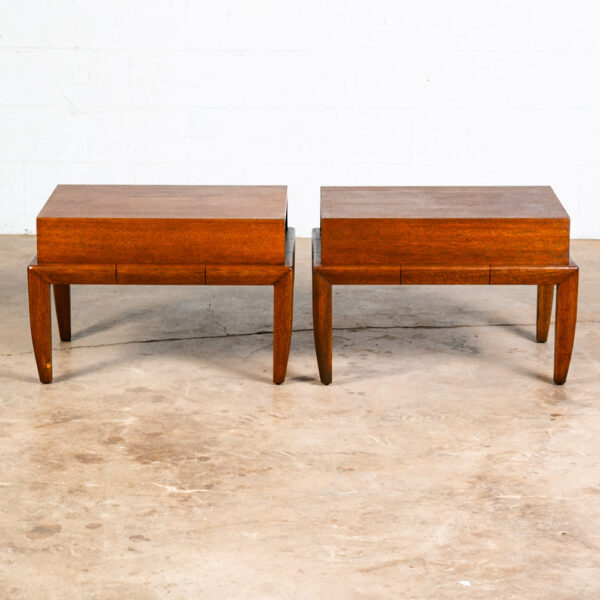Mid Century Modern Nightstands End Side Tables Brown Saltman Mahogany John Keal - Image 3