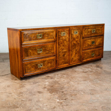 Mid Century Modern Credenza Dresser Drexel 9 Drawer Brass American Martinsville
