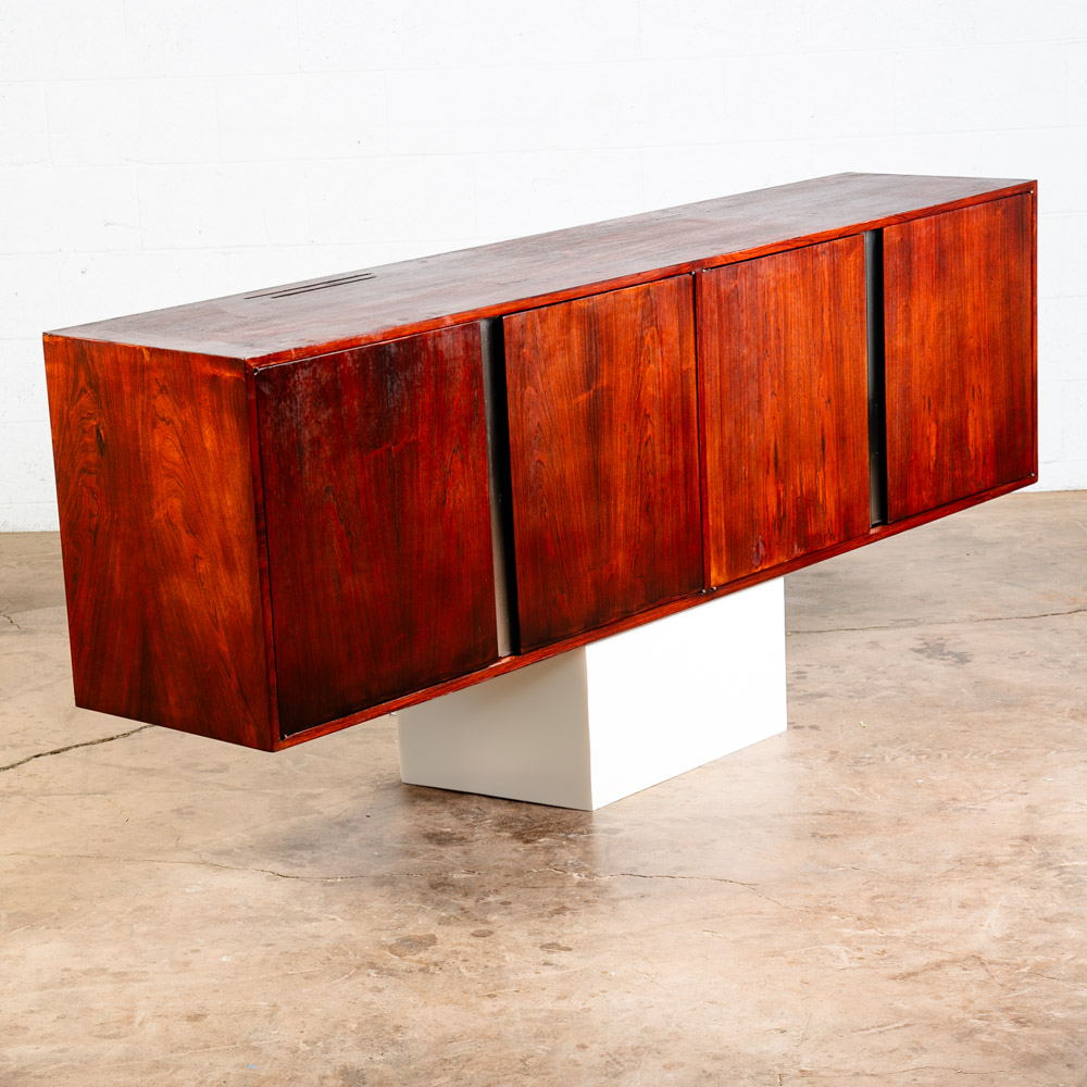Mid Century Danish Modern Credenza Sideboard Floating Wall Mounted Rosewood Vent