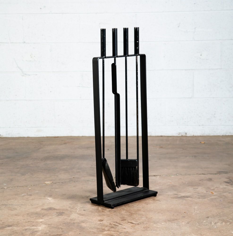 Mid Century Modern Fireplace Tool Modernist Cast Iron Black Mcm Pilgrim Wrought