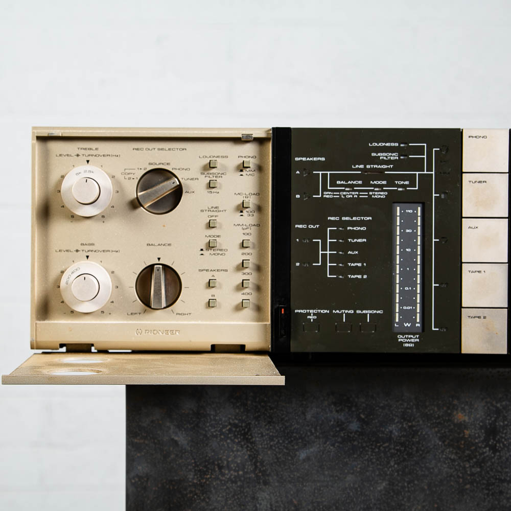 Vintage Stereo Amplifier Pioneer A-9 Stereo Integrated Amp Silver Body Retro 80s - Image 8