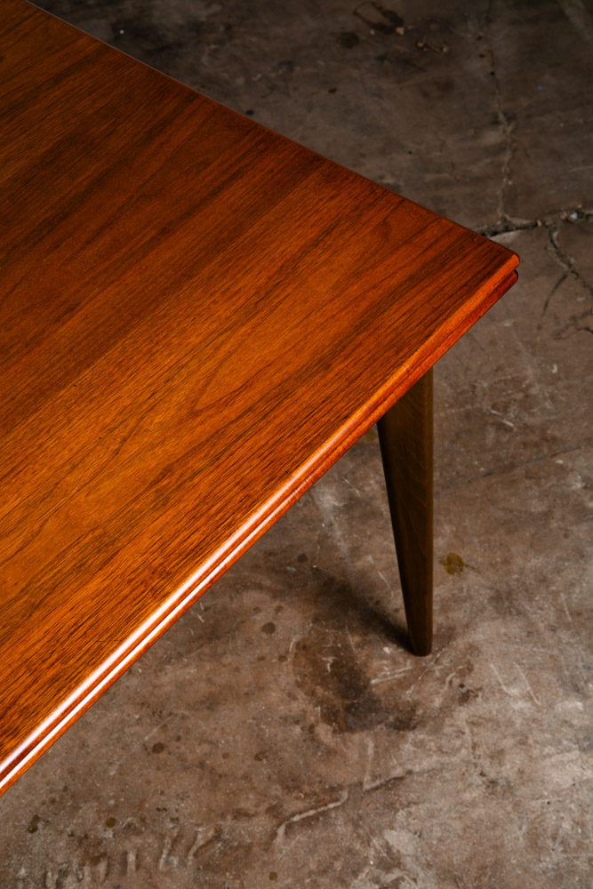 Mid Century Danish Modern Dining Table Rectangular Teak Sweden Extension Leaf x2 - Image 9