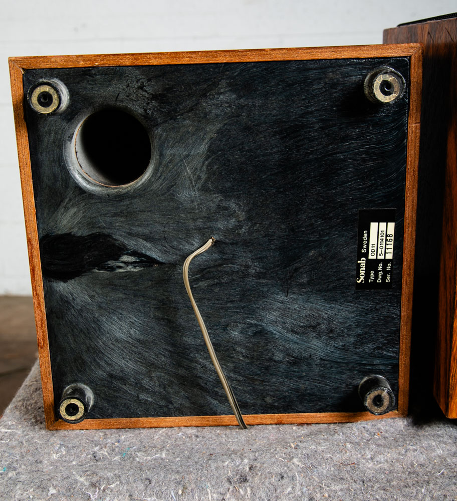 Mid Century Danish Modern Speakers Set Pair Rosewood Sonab OD11 Omni Directional - Image 5