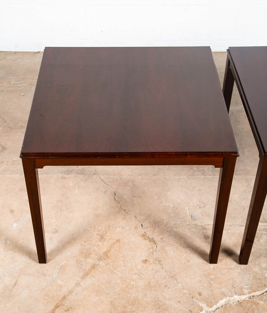 Mid Century Danish Modern End Tables Mahogany Square Coffee Side Vintage Denmark - Image 5