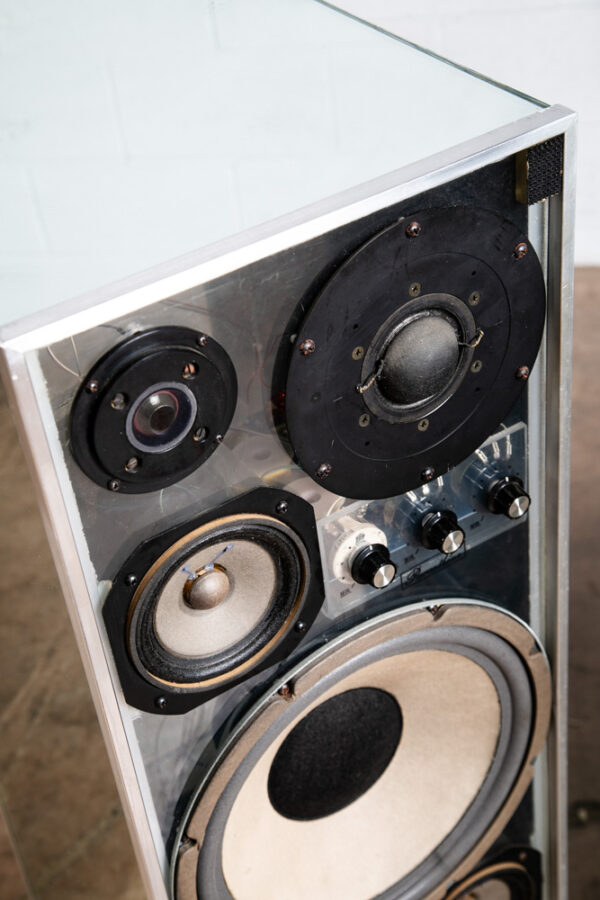 Mid Century Modern Floor Speakers Mirrored Vintage Speaker 78' Parenthian Large - Image 8