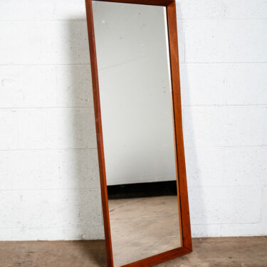 Mid Century Danish Modern Mirror Wall Hanging Bathroom Vanity Solid Teak Wood