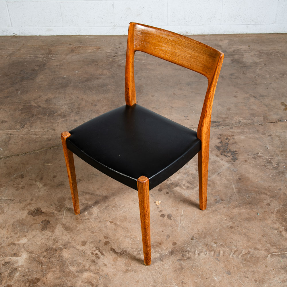 Mid Century Danish Modern Dining Chair Solid Teak Wood Svegards Black Denmark VG