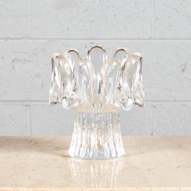 Mid Century Modern Abstract Design Candleholder Goran Warff Glass 1970s