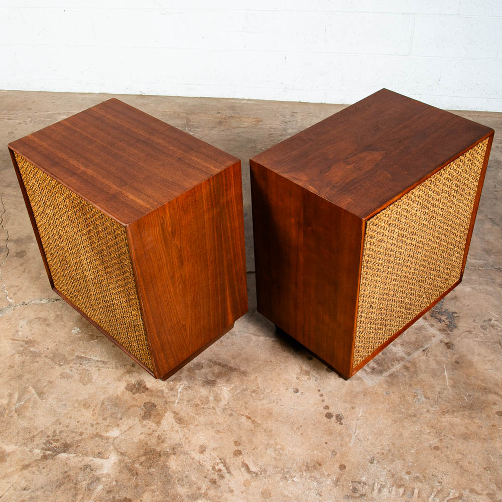 Mid Century Modern Credenza Stereo 3 Piece Console RCA Cabinet Audio Walnut Wood - Image 8