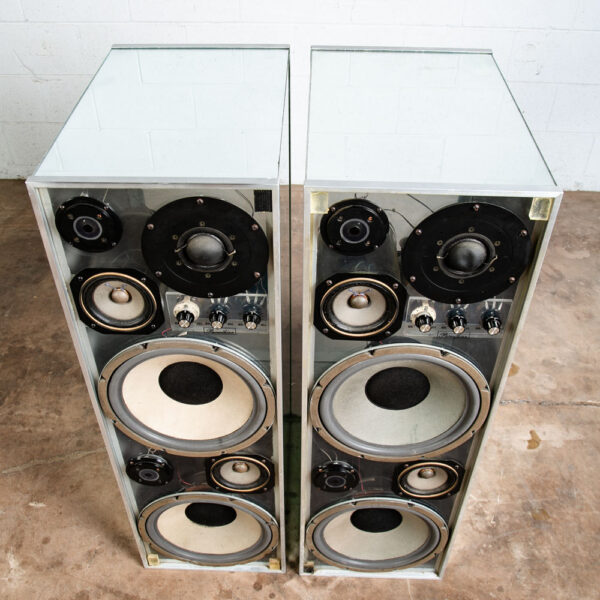 Mid Century Modern Floor Speakers Mirrored Vintage Speaker 78' Parenthian Large - Image 6