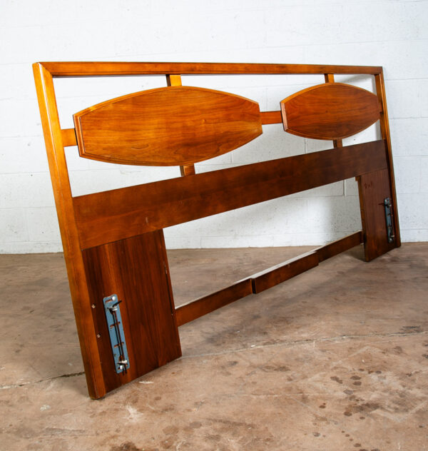 Mid Century Modern Headboard Bed Frame Cal King Vintage Walnut 80 in Lane Mcm - Image 4