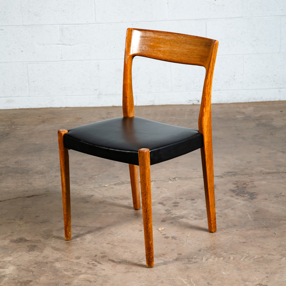 Mid Century Danish Modern Dining Chair Solid Teak Wood Svegards Black Denmark VG - Image 2