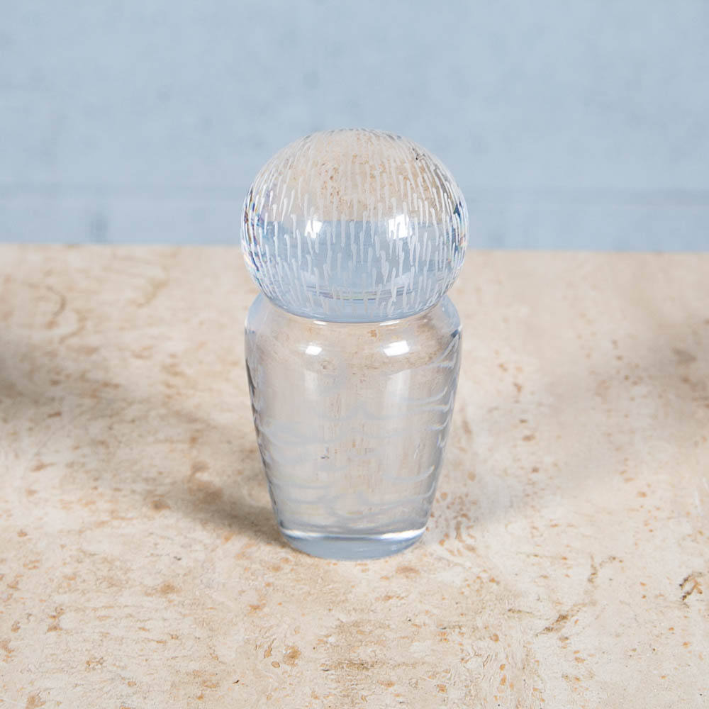 Mid Century Modern Two Swedish Kosta Boda Crystal Owls Clear Glass Set of Two - Image 8