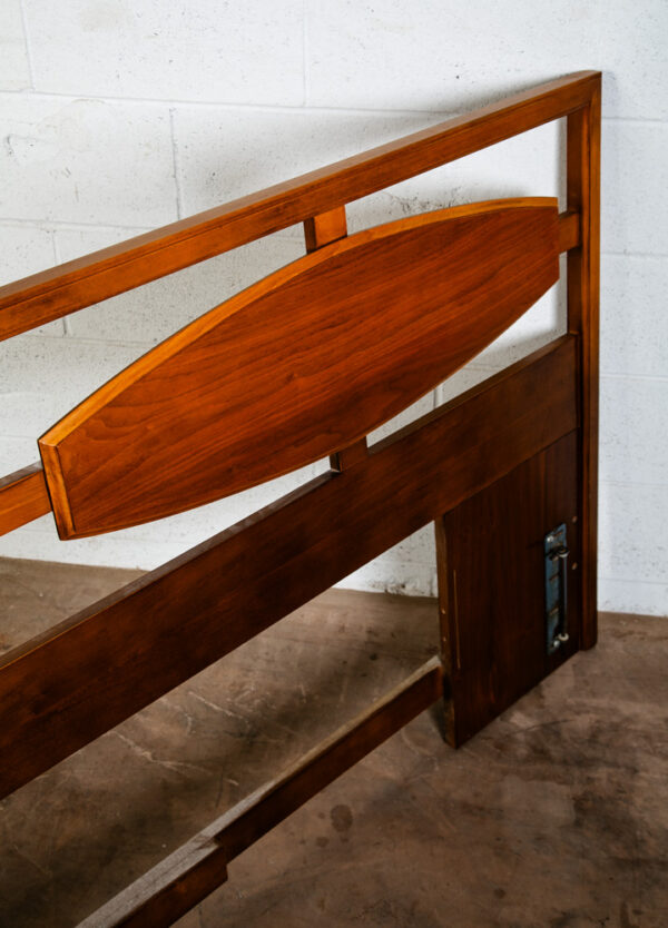 Mid Century Modern Headboard Bed Frame Cal King Vintage Walnut 80 in Lane Mcm - Image 10