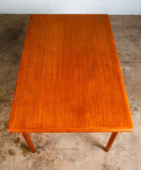 Mid Century Danish Modern Dining Table Denmark Teak Wood Extension Draw Leaf NM - Image 2