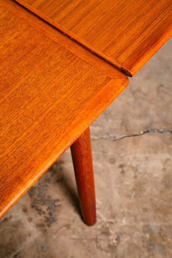 Mid Century Danish Modern Dining Table Denmark Teak Wood Extension Draw Leaf NM - Image 12