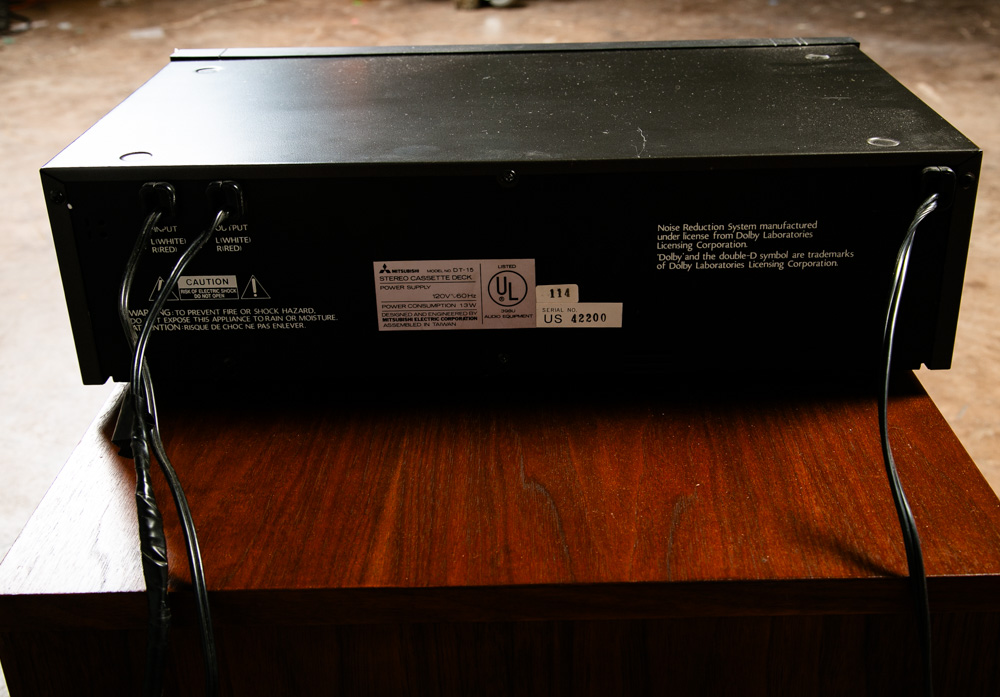 Vintage Mitsubishi Stereo Cassette Deck DT-15 Player Black Face Power Tested - Image 7