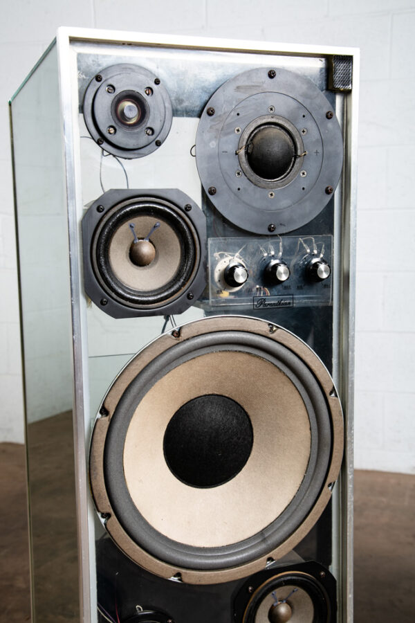 Mid Century Modern Floor Speakers Mirrored Vintage Speaker 78' Parenthian Large - Image 10