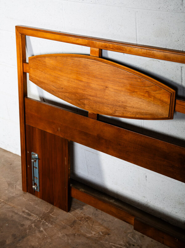 Mid Century Modern Headboard Bed Frame Cal King Vintage Walnut 80 in Lane Mcm - Image 9