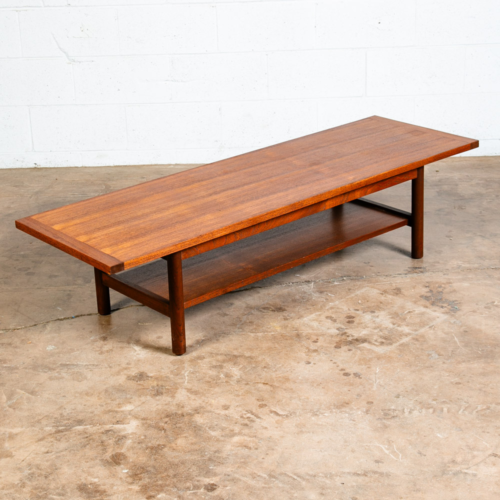 Mid Century Danish Modern Coffee Table Japanese solid Teak Surfboard Japanese Japan - Image 2