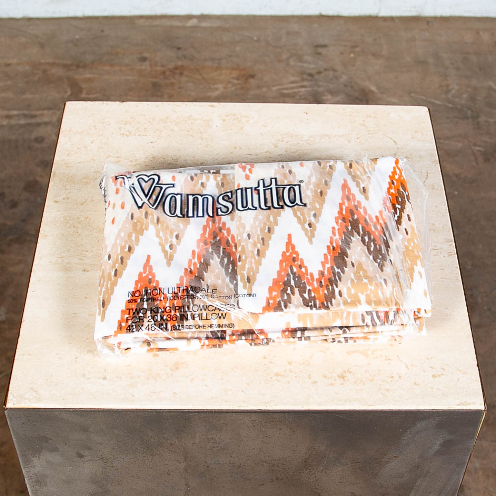 Mid Century Modern Wamsutta Ultracale 70s NWT Set 2 King Size Pillow Case - Image 11