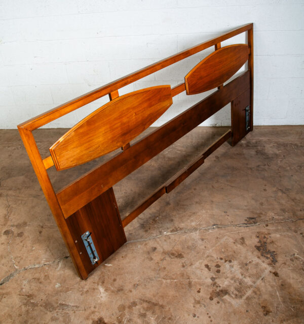 Mid Century Modern Headboard Bed Frame Cal King Vintage Walnut 80 in Lane Mcm - Image 3