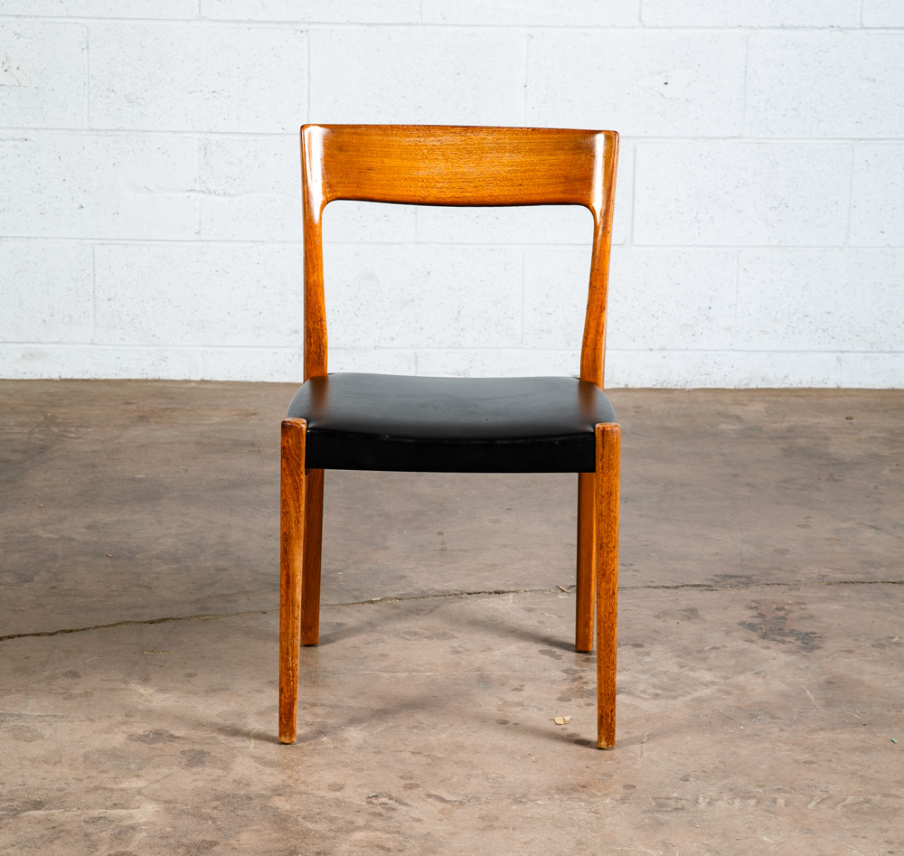 Mid Century Danish Modern Dining Chair Solid Teak Wood Svegards Black Denmark VG - Image 3
