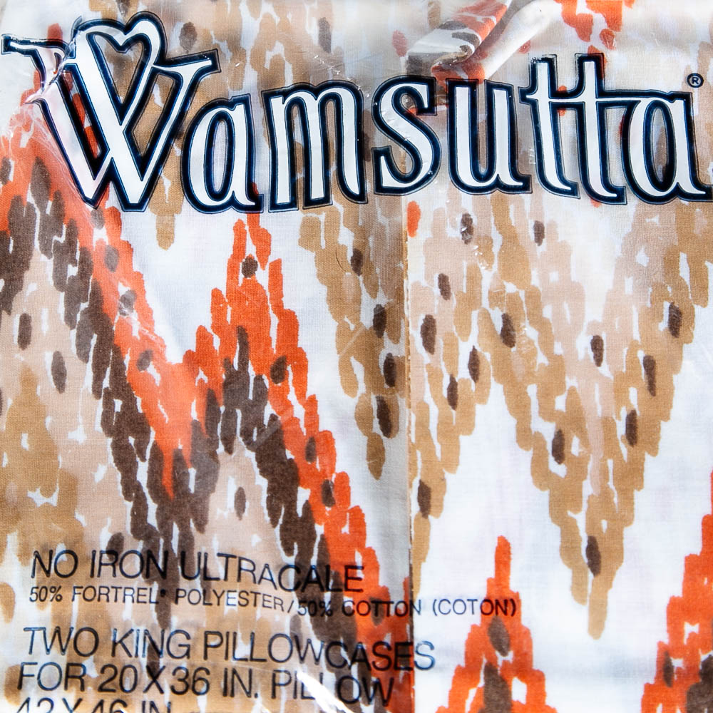 Mid Century Modern Wamsutta Ultracale 70s NWT Set 2 King Size Pillow Case - Image 9