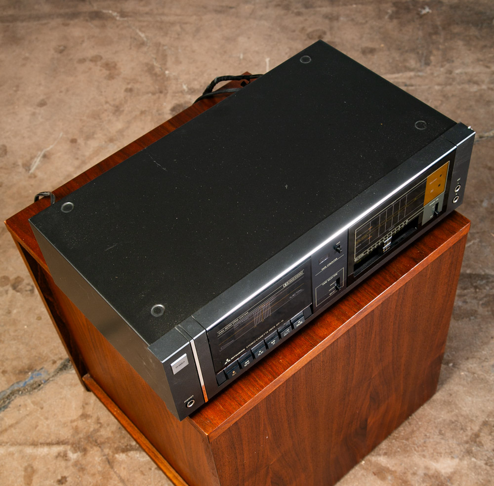 Vintage Mitsubishi Stereo Cassette Deck DT-15 Player Black Face Power Tested - Image 3