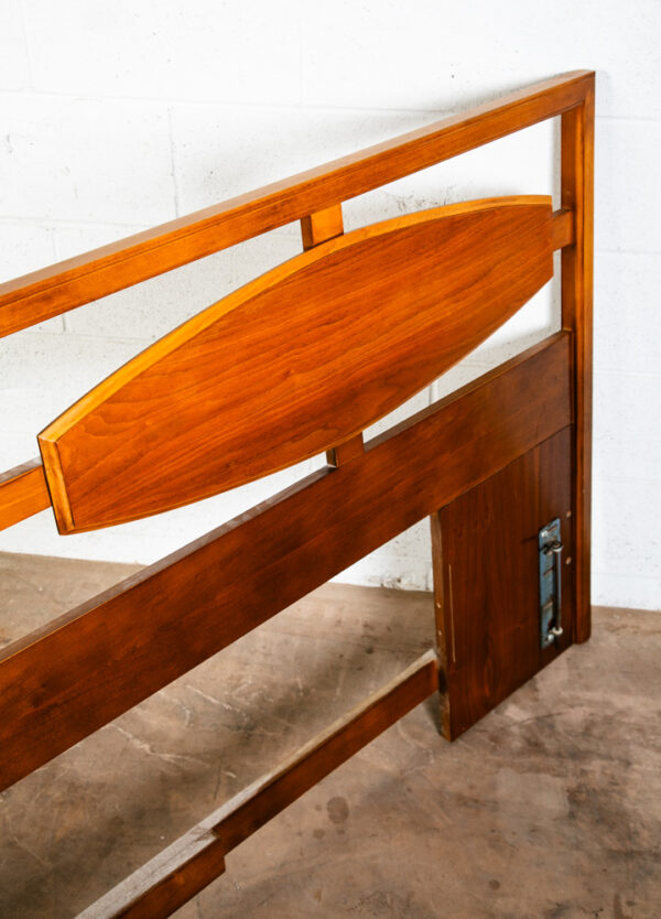 Mid Century Modern Headboard Bed Frame Cal King Vintage Walnut 80 in Lane Mcm - Image 12