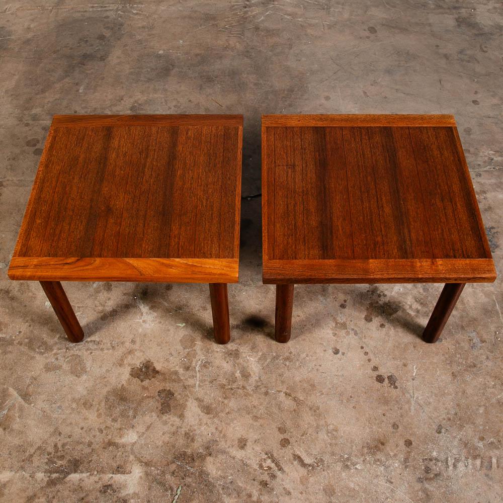 Mid Century Danish Modern Side Tables End Nightstands Set 2 Teak Japanese Japan - Image 3