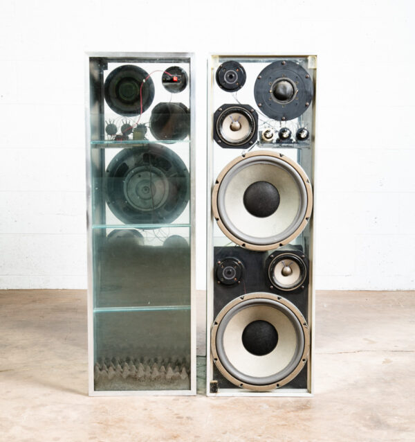 Mid Century Modern Floor Speakers Mirrored Vintage Speaker 78' Parenthian Large - Image 7