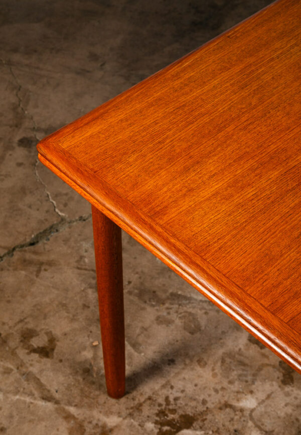 Mid Century Danish Modern Dining Table Denmark Teak Wood Extension Draw Leaf NM - Image 9