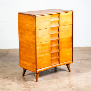 Mid Century Modern Highboy Dresser Maple 4 Drawer Heywood Wakefield M572 Trophy