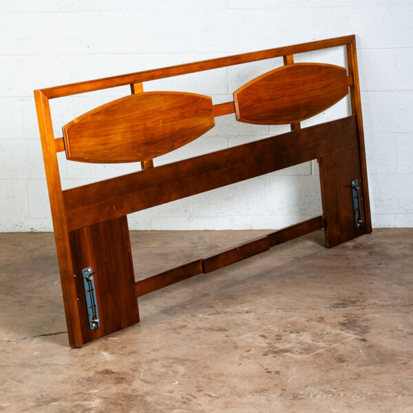 Mid Century Modern Headboard Bed Frame Cal King Vintage Walnut 80 in Lane Mcm