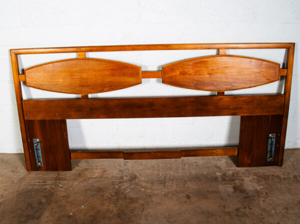 Mid Century Modern Headboard Bed Frame Cal King Vintage Walnut 80 in Lane Mcm - Image 2
