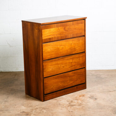 Mid Century Modern Highboy Dresser Walnut Bassett furniture 4 Drawer Chest Mcm