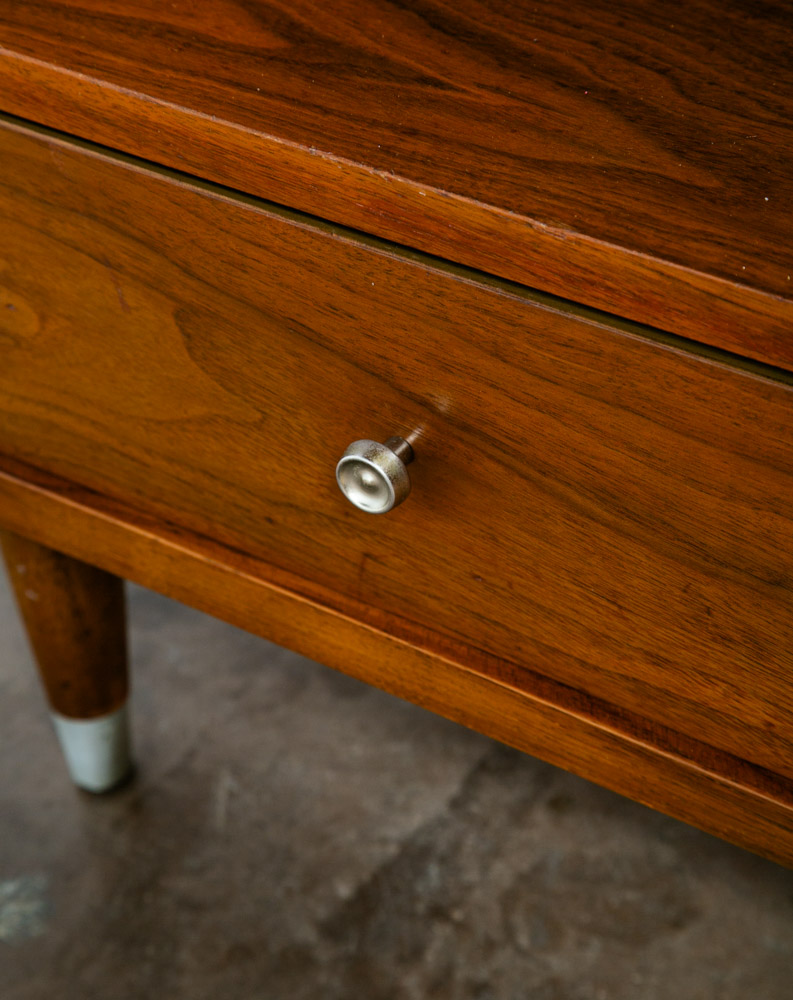 Mid Century Modern Nightstands End Side Tables Walnut Single Drawer BP John Mcm - Image 9