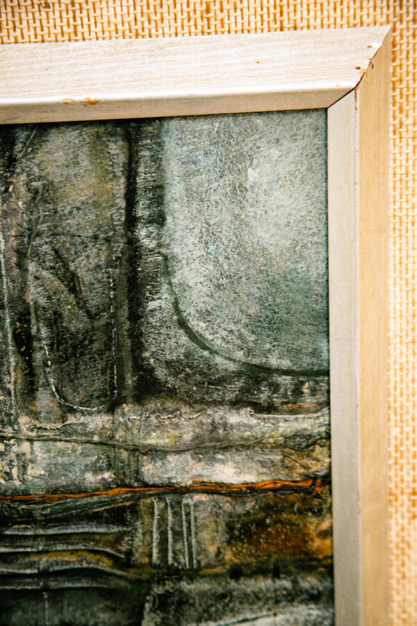 Mid Century Modern Painting Art Abstract Expressionism Framed Grey Textured Mcm - Image 6