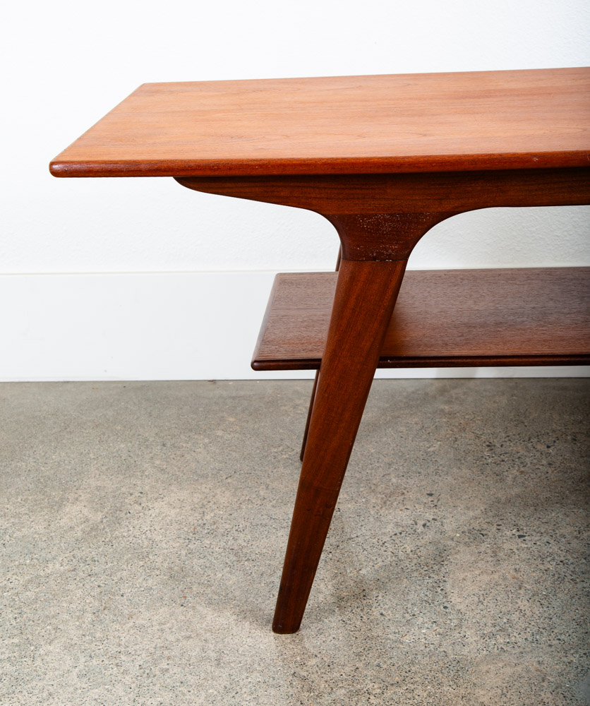 Mid Century Danish Modern Coffee Table Solid Teak Drawer Johannes Andersen Uldum - Image 11