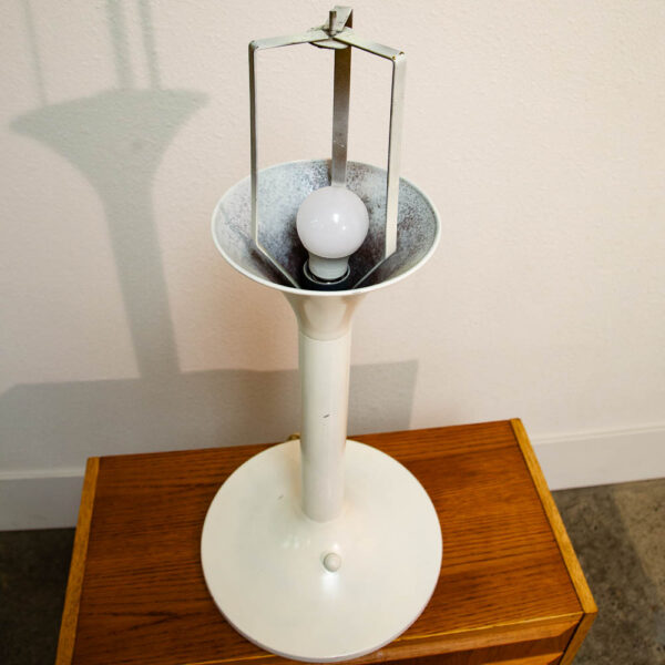 Mid Century Modern Table Lamp White Dome Mushroom Desk Light Mcm Danish Design - Image 4