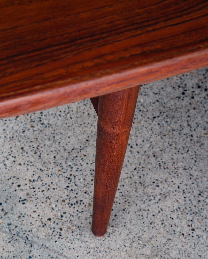 Mid Century Danish Modern Coffee Table Solid Teak Denmark Surfboard Shelf Mcm M - Image 10