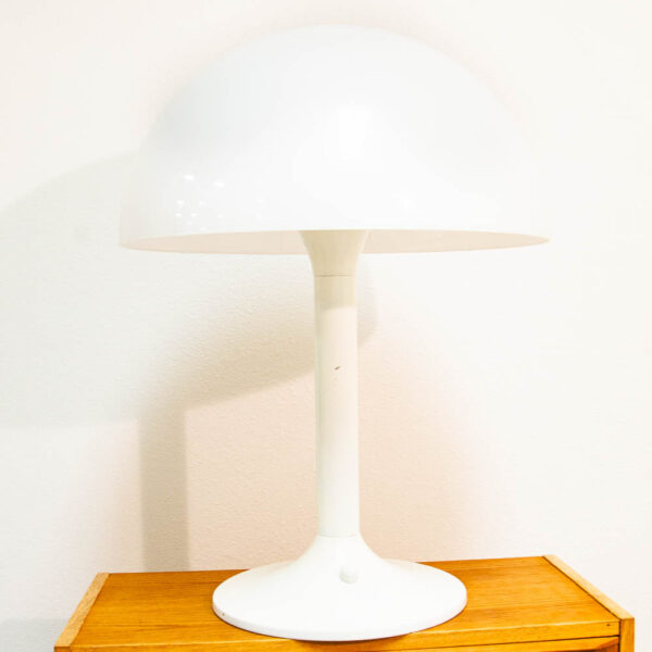 Mid Century Modern Table Lamp White Dome Mushroom Desk Light Mcm Danish Design