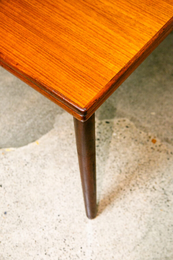 Mid Century Danish Modern Dining Table Teak Square Denmark Extension Leaf x2 Mcm - Image 12
