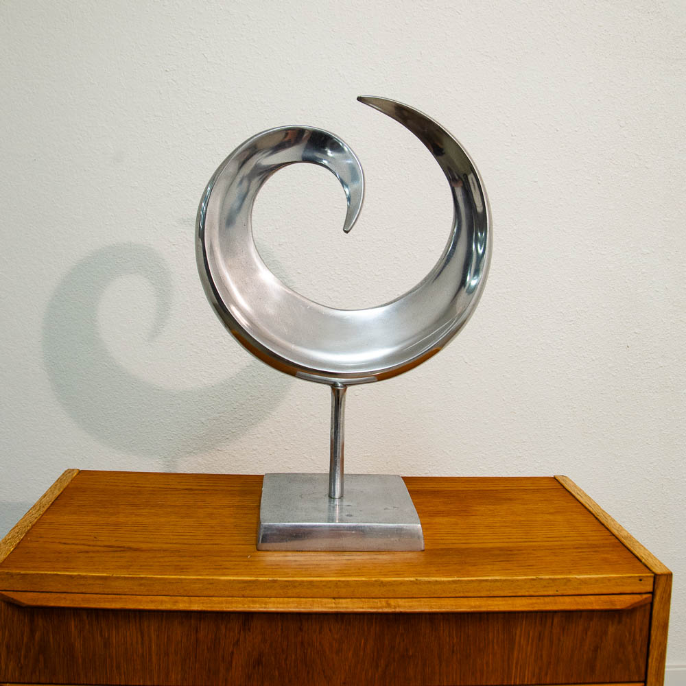 Mid Century Modern Sculpture Kinetic Abstracted Art Aluminum Metal Sculpture Mcm - Image 7