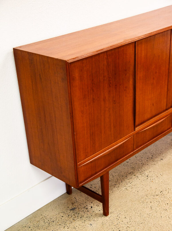 Mid Century Danish Modern Credenza Highboard Teak Wood Drawers E.W Bach Denmark - Image 9