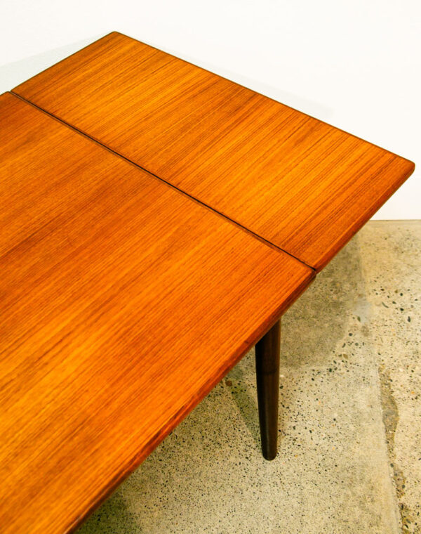 Mid Century Danish Modern Dining Table Teak Square Denmark Extension Leaf x2 Mcm - Image 7