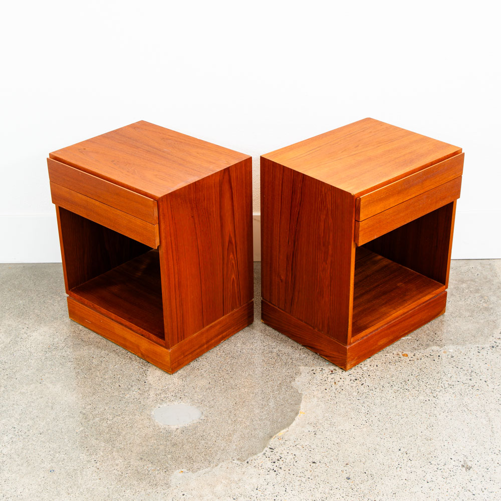 Mid Century Danish Modern Nightstands End Side Tables Teak Arne Wahl Iversen Mcm - Image 11