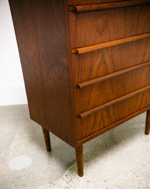 Mid Century Danish Modern Dresser Highboy 6 Drawer Teak Denmark Locking Vintage - Image 9