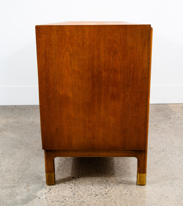 Mid Century Modern Dresser Credenza 6 Drawer Drexel Cascade Vintage Walnut Gold - Image 4
